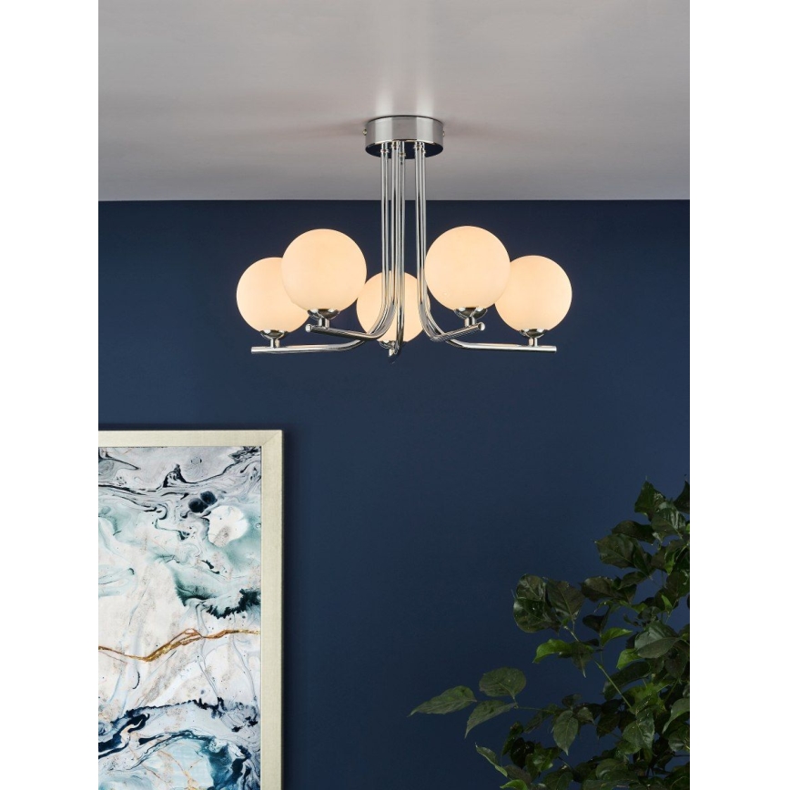 Där Lighting CRA5450-02 - Kattokruunu CRADLE varrella 5xG9/25W/230V kiiltävä kromi