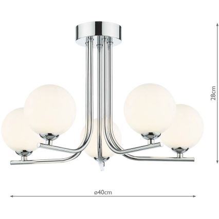 Där Lighting CRA5450-02 - Kattokruunu CRADLE varrella 5xG9/25W/230V kiiltävä kromi
