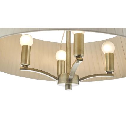 Där Lighting CRI0429 - CRISTIN-riippuvalaisin ketjulla 4xE14/40W/230V messinki/taupe