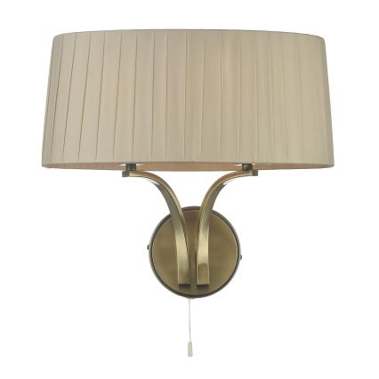 Där Lighting CRI0929 - Seinävalaisin CRISTIN 2xE14/40W/230V messinki/taupe