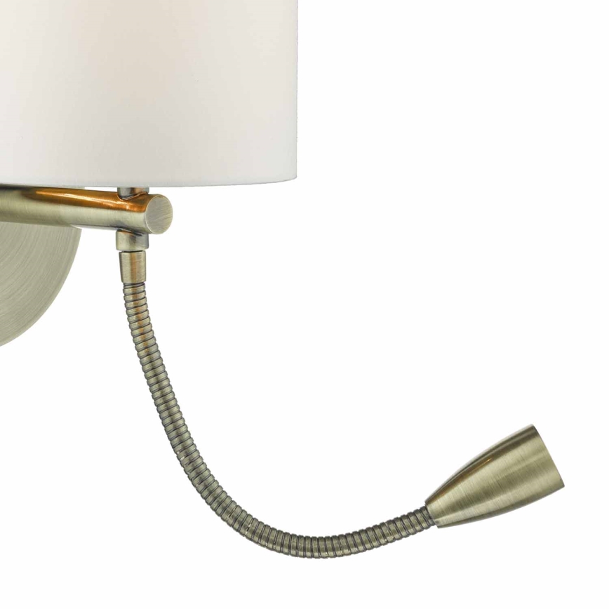 Där Lighting FET0775 - LED-seinävalaisin FETA 1xE27/60W/230V + LED/1W messinki