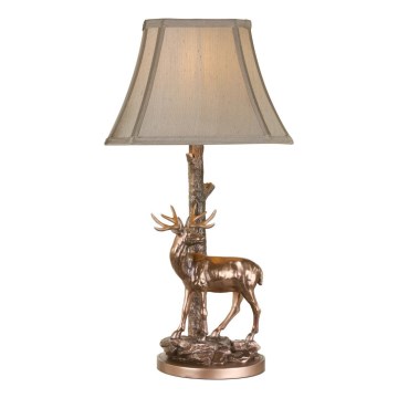 Där Lighting GUL5545-X - GULLIVER-pöytävalaisin 1xE27/60W/230V beige/pronssi