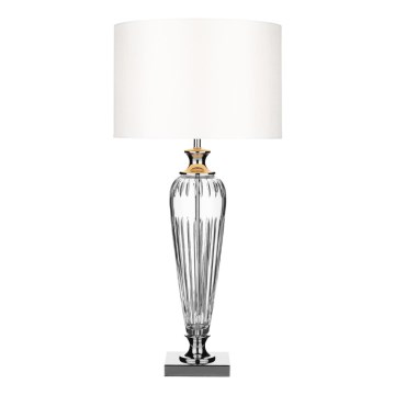 Där Lighting HIN4208 - Pöytälamppu HINTON 1xE27/60W/230V valkoinen/kiiltävä kromi