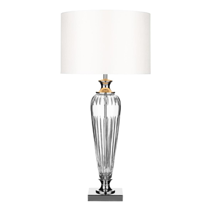 Där Lighting HIN4208 - Pöytälamppu HINTON 1xE27/60W/230V valkoinen/kiiltävä kromi