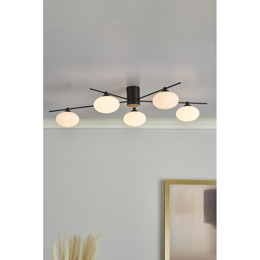 Där Lighting JAS5422 - Pinta-asenteinen kattokruunu JASPER 5xG9/25W/230V musta