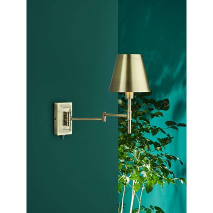 Där Lighting KEN0775 - Säädettävä seinävalaisin KENSINGTON 1xE14/25W/230V messinki