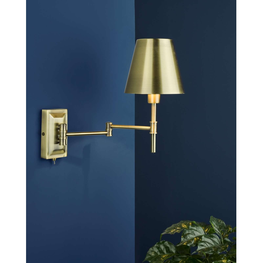 Där Lighting KEN0775 - Säädettävä seinävalaisin KENSINGTON 1xE14/25W/230V messinki