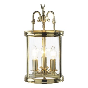 Där Lighting LAM0340 - LAMBETH-kattokruunu ketjulla 3xE14/60W/230V, messinki