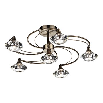 Där Lighting LUT0675 - Pintakiinnitteinen kattokruunu LUTHER 6xG9/40W/230V messinki