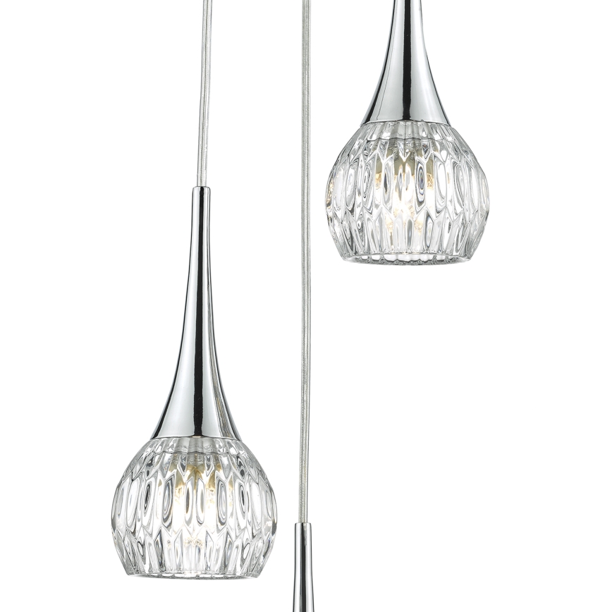 Där Lighting LYA0350 - Riippuvalaisin vaijerilla LYALL 3xG9/40W/230V kiiltävä kromi