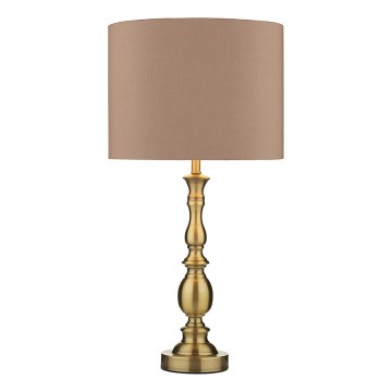 Där Lighting MAD4275 - Pöytälamppu MADRID 1xE27/60W/230V ruskea/messinki