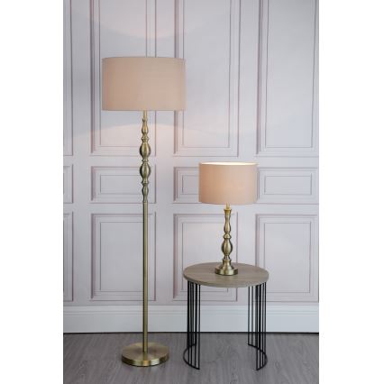 Där Lighting MAD4275 - Pöytälamppu MADRID 1xE27/60W/230V ruskea/messinki