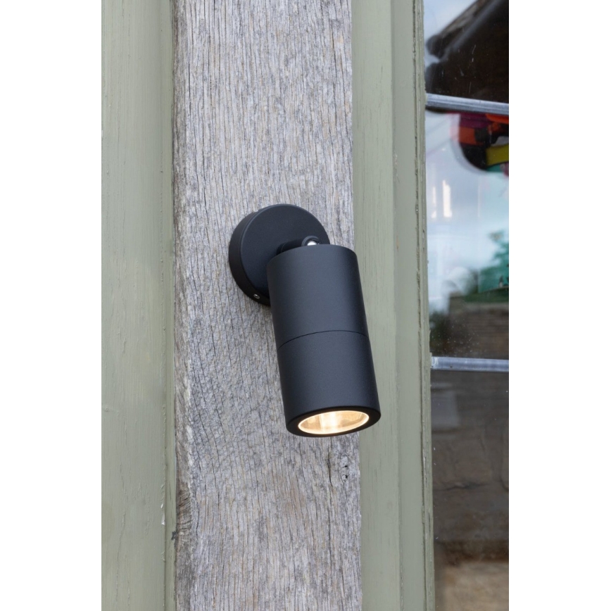 Där Lighting ORT0722 - ORTEGA LED-ulkovalaisin, seinäspotti 1xGU10/5W/230V IP65 musta