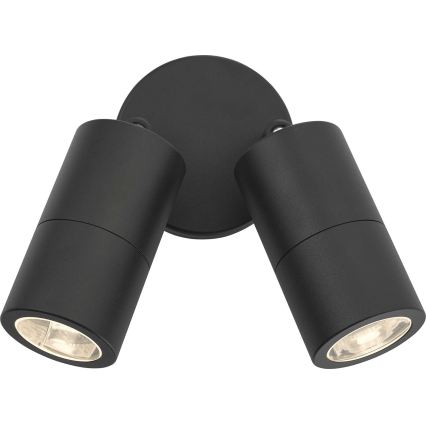 Där Lighting ORT0922 - LED-ulkoseinäkohdevalaisin ORTEGA 2xGU10/5W/230V IP65 musta