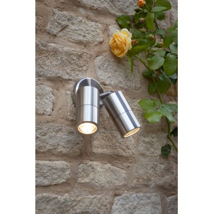 Där Lighting ORT0968 - LED ulkoseinäspotti ORTEGA 2xGU10/5W/230V IP65 kiiltävä kromi