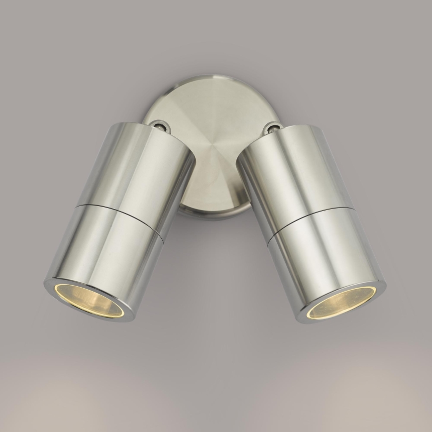 Där Lighting ORT0968 - LED ulkoseinäspotti ORTEGA 2xGU10/5W/230V IP65 kiiltävä kromi