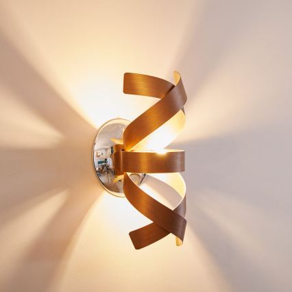 Där Lighting RAW0764 - Seinävalaisin RAWLEY 1xG9/25W/230V kuparinvärinen