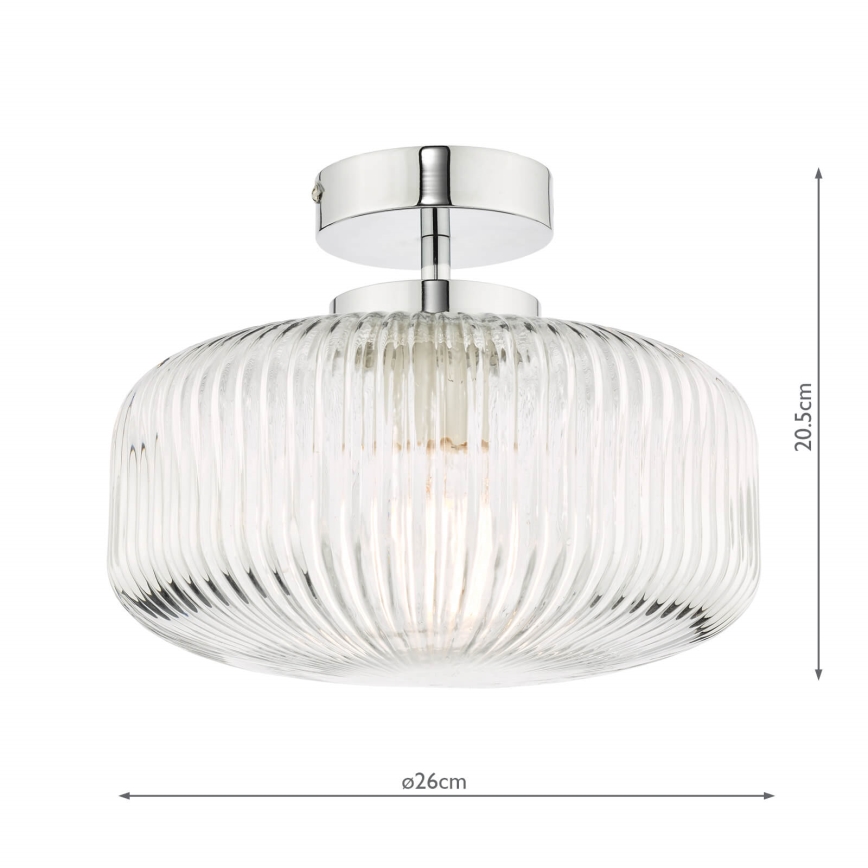 Där Lighting RIV5208 - Kylpyhuoneen pinta-asennettava kattovalaisin RIVA 1xE27/60W/230V IP44 kiiltävä kromi