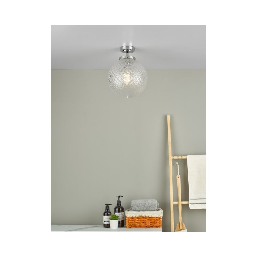 Där Lighting WAY0150 - Kylpyhuoneen kattovalaisin WAYNE 1xE27/40W/230V IP44 halkaisija 25 cm kiillotettu kromi
