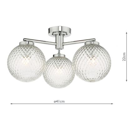 Där Lighting WAY5350 - Kylpyhuoneen pinta-asennettava kattovalaisin WAYNE 3xG9/3W/230V IP44 kiiltävä kromi
