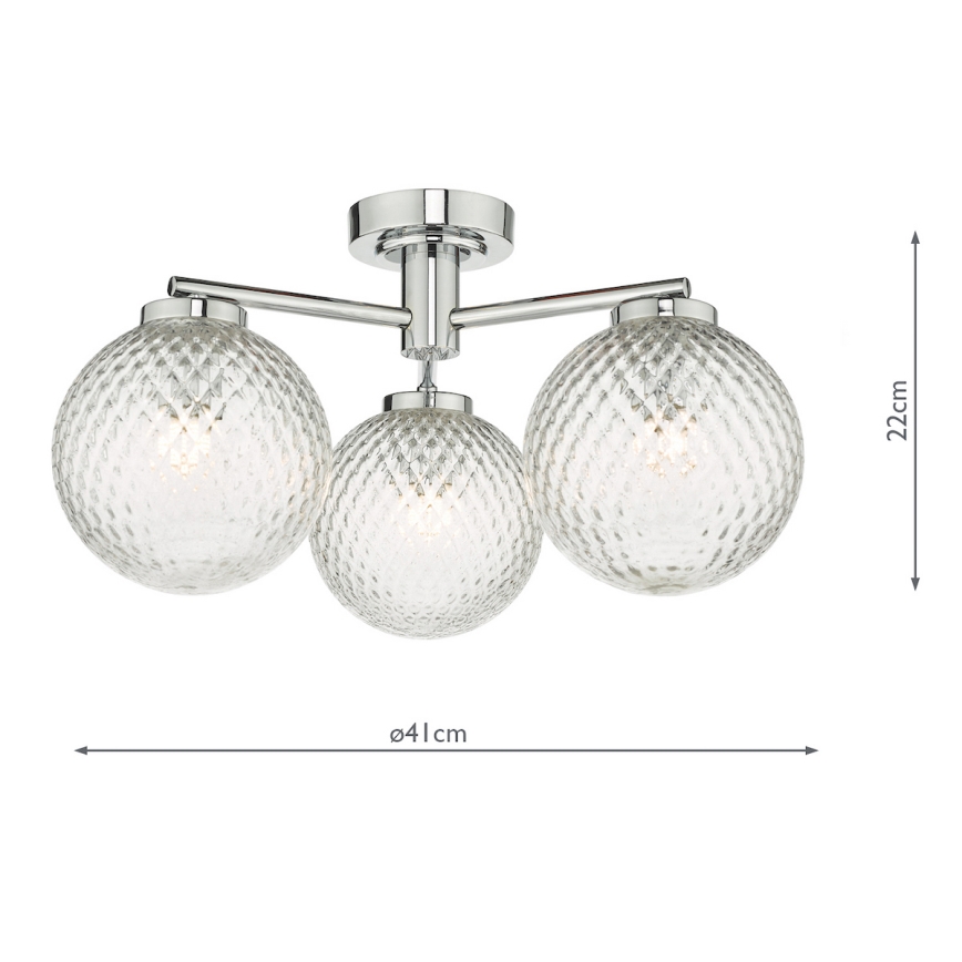 Där Lighting WAY5350 - Kylpyhuoneen pinta-asennettava kattovalaisin WAYNE 3xG9/3W/230V IP44 kiiltävä kromi