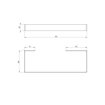 Deante ADM_A611 - MOKKO 30 cm seinälle asennettava pyyheteline, valkoinen