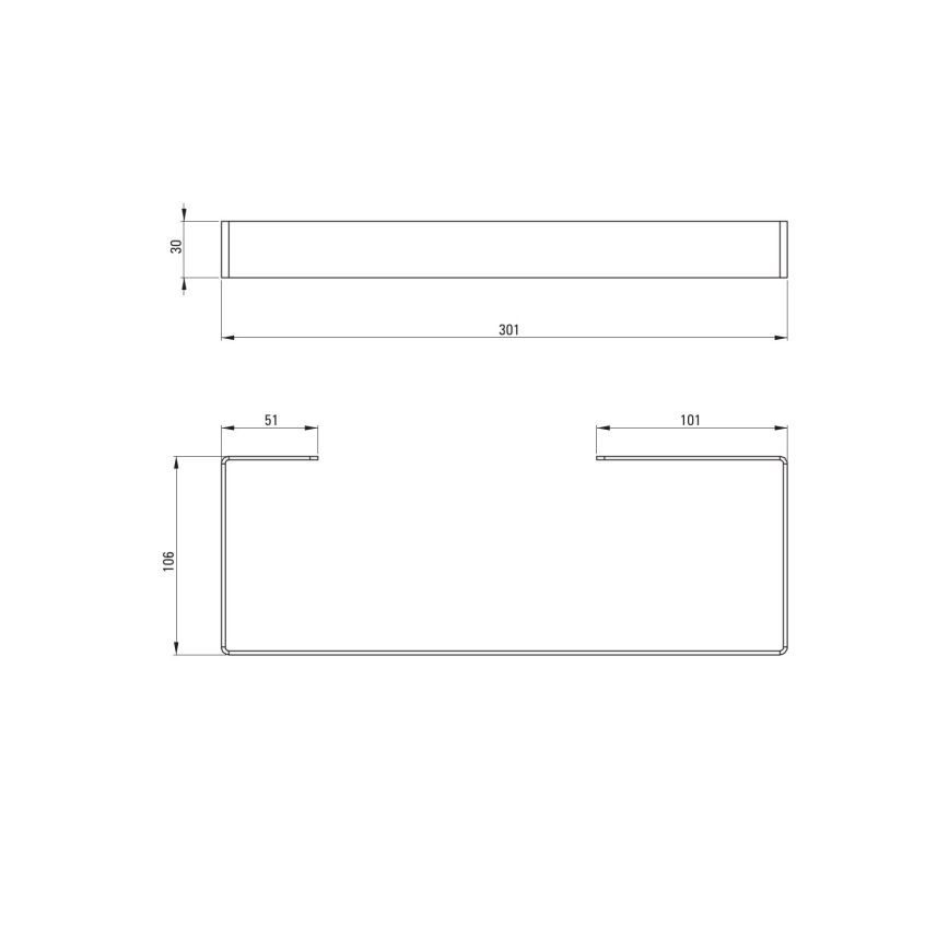 Deante ADM_A611 - MOKKO 30 cm seinälle asennettava pyyheteline, valkoinen