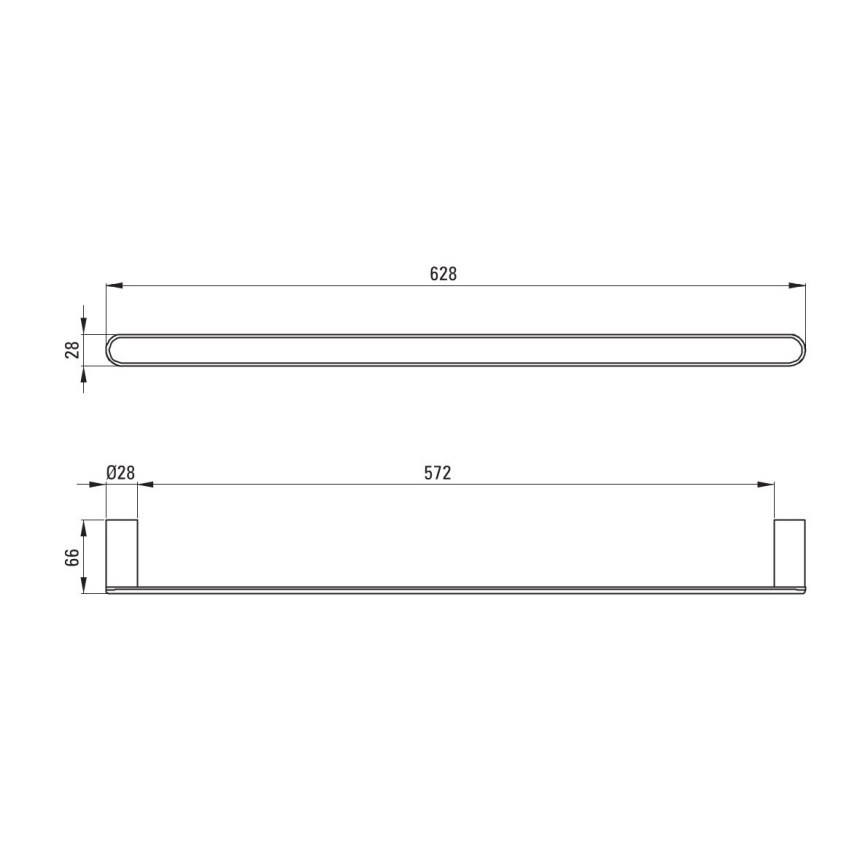 Deante ADR_0621 - Seinään asennettava pyyhetanko ROUND 62,8 cm kiiltävä kromi