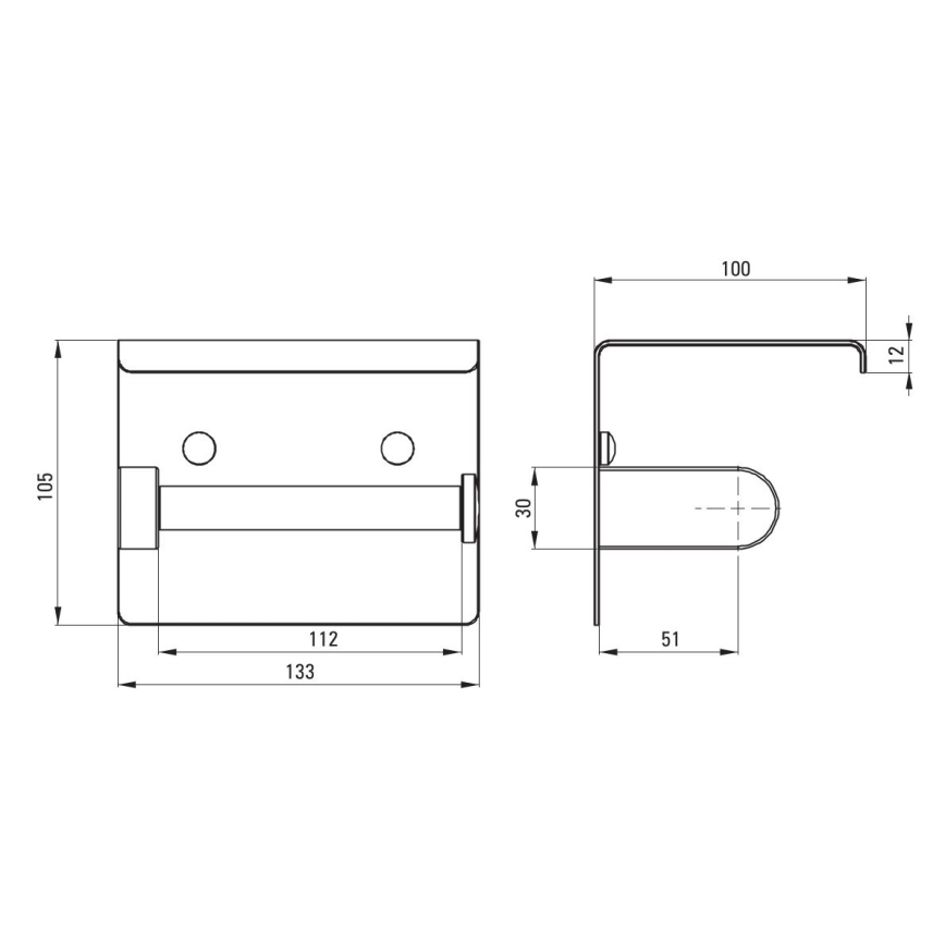 Deante ADR_N221 - ROUND WC-paperiteline, musta