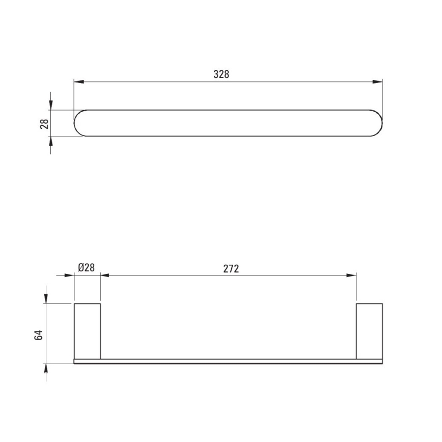Deante ADR_N611 - Seinäkiinnitteinen pyyherengas ROUND, 32,8 cm, musta