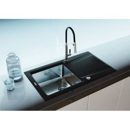 Deante BGB_B720 - Keittiöhana joustavalla GERBERA-kahvalla musta/kromi