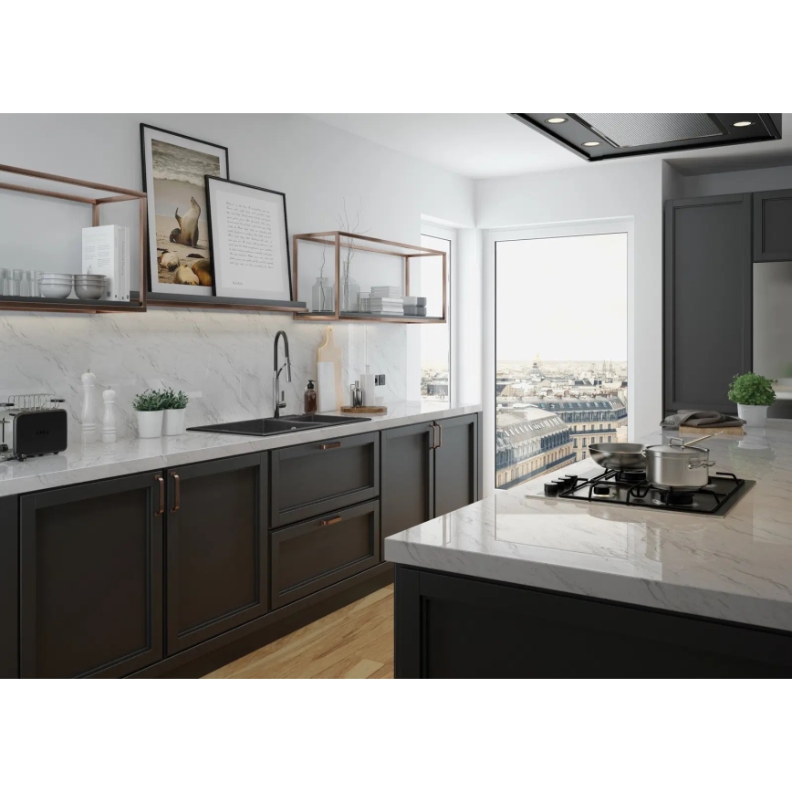 Deante BGB_B720 - Keittiöhana joustavalla GERBERA-kahvalla musta/kromi