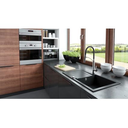 Deante BGB_B720 - Keittiöhana joustavalla GERBERA-kahvalla musta/kromi