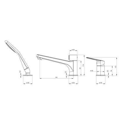 Deante BGJ_N13M - Kylpyammesetti JASMIN mustalla sekoittajalla