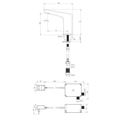 Deante BQH_N28V - Kosketusvapaa altaan hana HIACYNT 230/6V musta