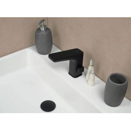 Deante BQH_N29R - Kosketusvapaa altaan hana lämpötilan säädöllä HIACYNT 4xAA musta