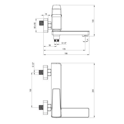 Deante BQL_012M - BLUR taitettava ammehana, kiiltävä kromi