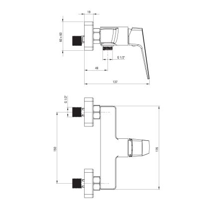 Deante BQL_040M - Suihkuhana BLUR kiiltävä kromi