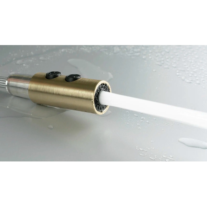 Deante BQO_R72M - Tiskihana ulosvedettävällä ruiskulla OLFATO harjattu kulta