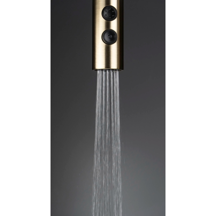 Deante BQO_R72M - Tiskihana ulosvedettävällä ruiskulla OLFATO harjattu kulta