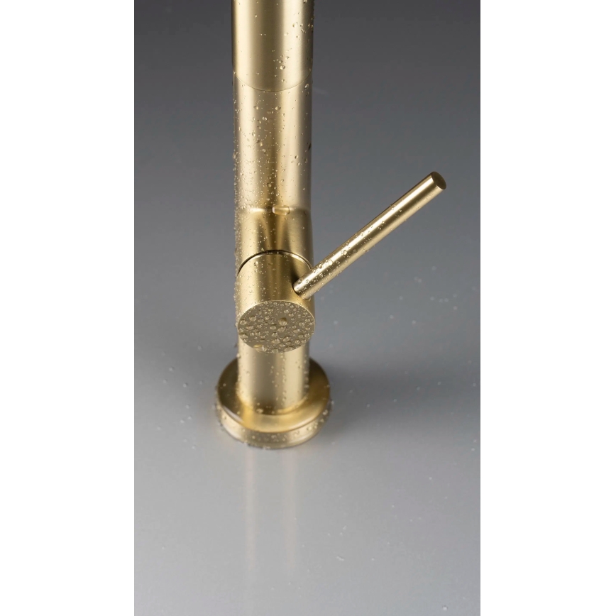 Deante BQO_R72M - Tiskihana ulosvedettävällä ruiskulla OLFATO harjattu kulta