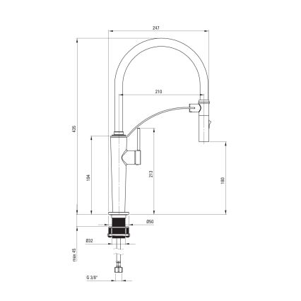 Deante BRC_C72M - Pesualtaan hana joustavalla kädellä CORDA harjattu pronssi