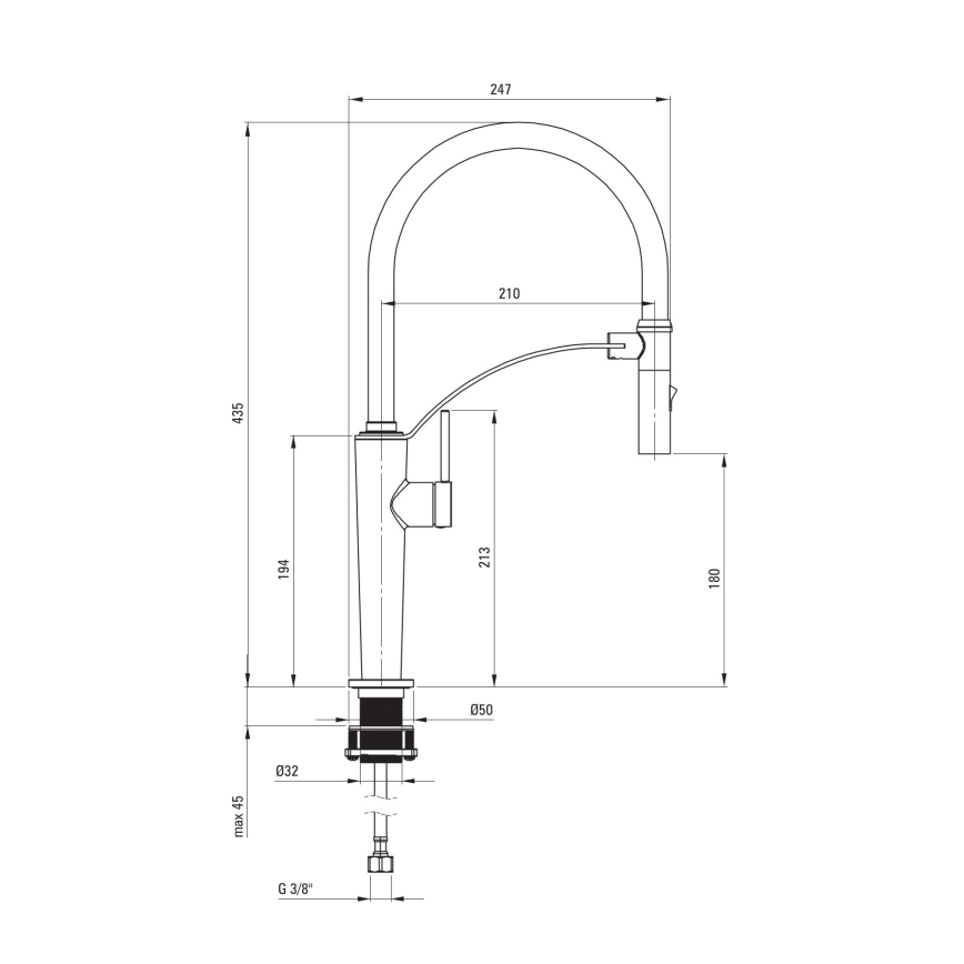 Deante BRC_C72M - Pesualtaan hana joustavalla kädellä CORDA harjattu pronssi