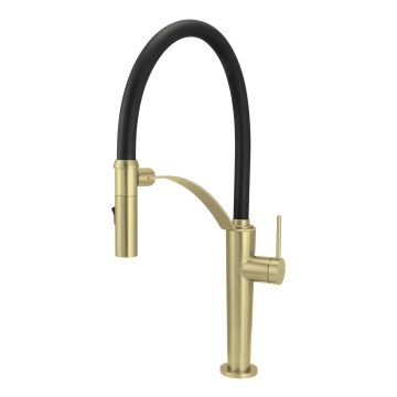 Deante BRC_R72M - Pesualtaan hana joustavalla kädellä CORDA harjattu kulta