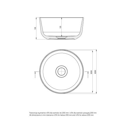 Deante CDJ_6U2S - Tasoon asennettava pesuallas JASMIN halkaisija 28 cm keramiikka/valkoinen