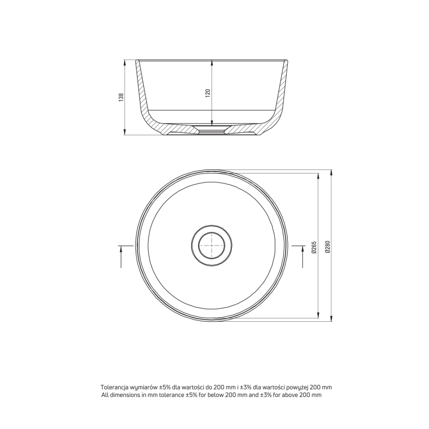 Deante CDJ_6U2S - Tasoon asennettava pesuallas JASMIN halkaisija 28 cm keramiikka/valkoinen