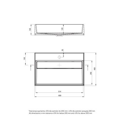 Deante CQR_AU6M - Tasoon asennettava CORREO-pesuallas 40x60 cm, graniitti/alabasteri