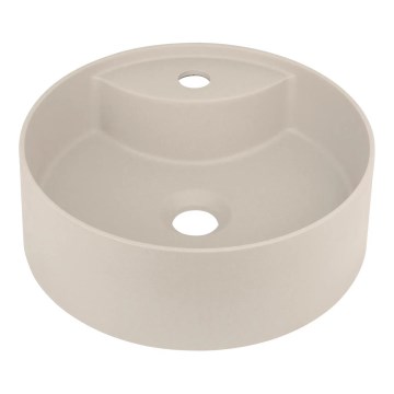 Deante CQS_5U4B - Altaan päälle asennettava pesuallas, jossa hana-aukko SILIA, halkaisija 36 cm, graniitti/beige