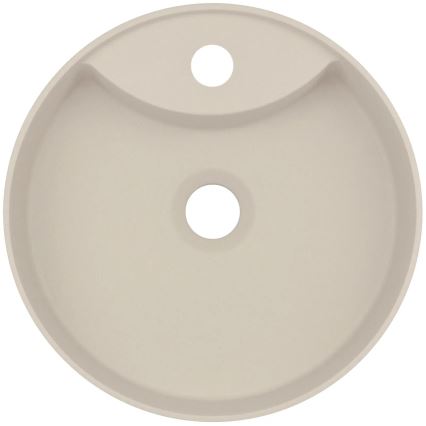 Deante CQS_5U4B - Altaan päälle asennettava pesuallas, jossa hana-aukko SILIA, halkaisija 36 cm, graniitti/beige