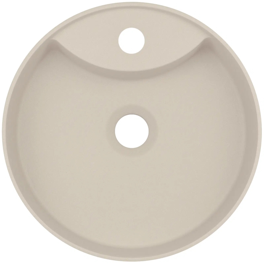 Deante CQS_5U4B - Altaan päälle asennettava pesuallas, jossa hana-aukko SILIA, halkaisija 36 cm, graniitti/beige